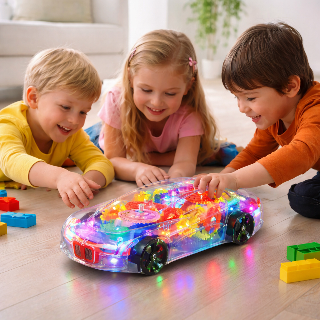 سيارة الأطفال الذكية (إضاءة + موسيقى)